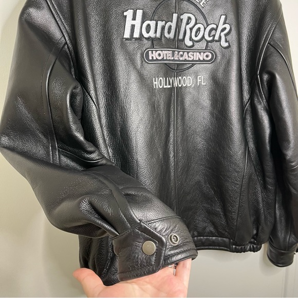 Hard Rock Cafe Black Leather Jacket - Picture 5 of 9